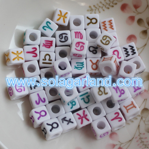 6MM kwadratowy akrylowy alfabet / koraliki z literami Charms mieszane kolory / litery