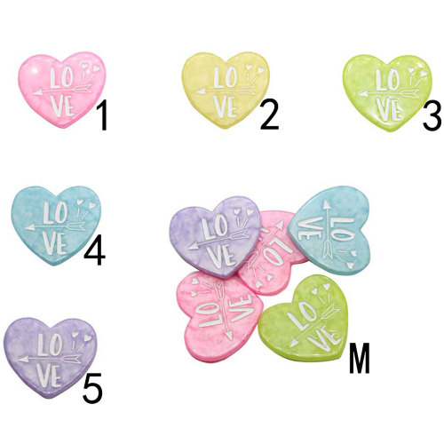 Factory Supply Heart LOVE Resin Cabochon Beads Handmade Crafts Scrapbook Making Jewelry Ornament