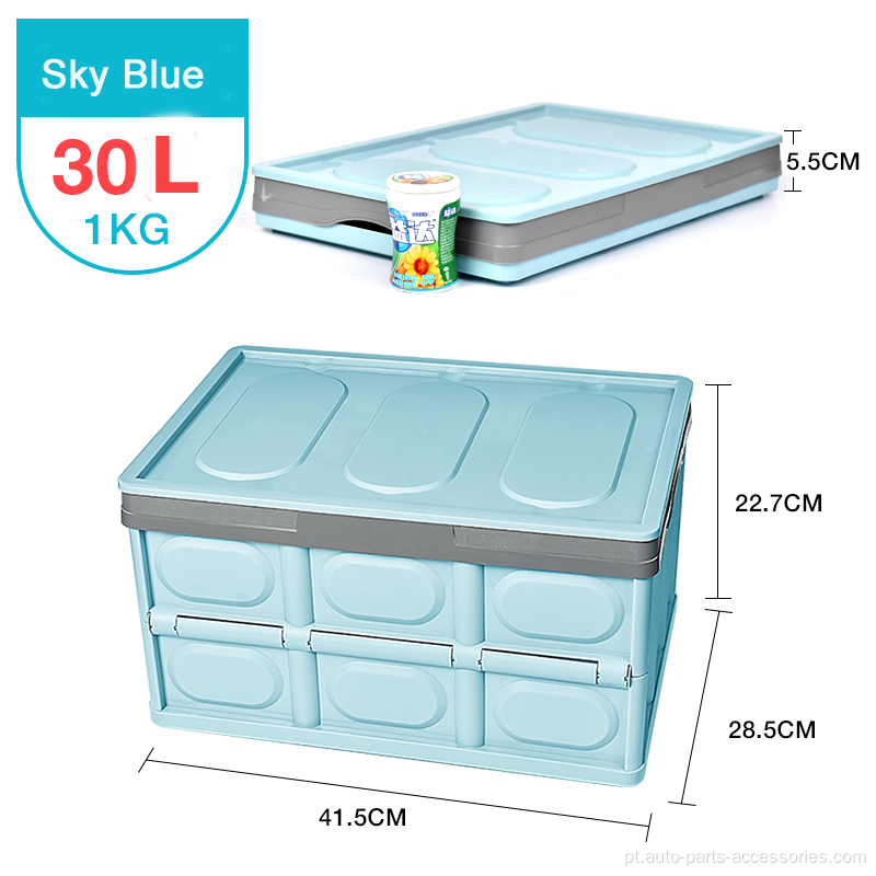 Caixa de armazenamento automático azul portátil dobrável