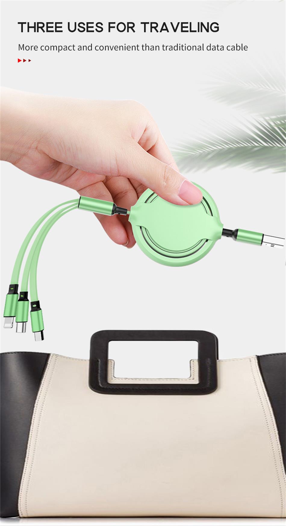3 in 1 retractable usb cable