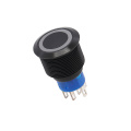 Black Long Life Waterproof 19mm Push Button Switch