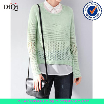 Hollow Out Turn Down Collar Knit wear knit garment knit sweater