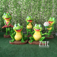 Factory garden life size fiberglass animal sculpture resin frog statue