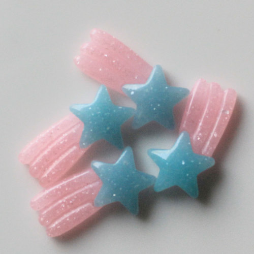 Cute Kawaii Novel Mini Star Shape Colorful Resin Material Beautiful Baby Kids Toys for DIY Slime Making Accessories