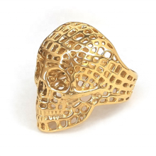 Yiwu Aceon Stainless Steel Hand Polished Punk Skull Head Ring