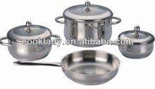7pcs stainless steel cookware set with combined cover
