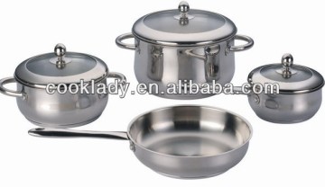 7pcs stainless steel cookware set with combined cover