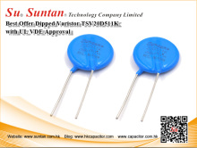 Suntan Best Offer Dipped Varistor TSV20D511K With UL VDE Approval