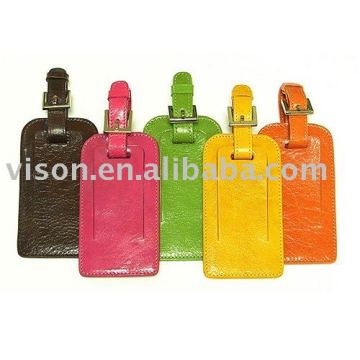 Bright leather luggage tag pu luggage tag colorful luggage tag