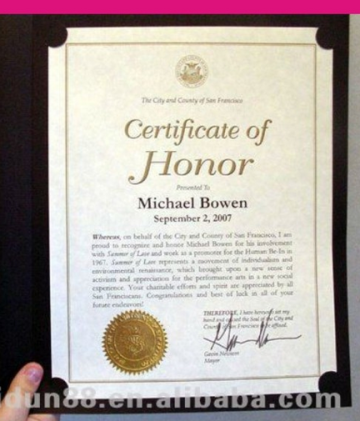 The business license certificate