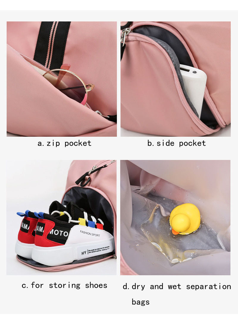 Dry wet separation gym sports yoga shoulder bag men women travel weekender tote bag with shoe bag