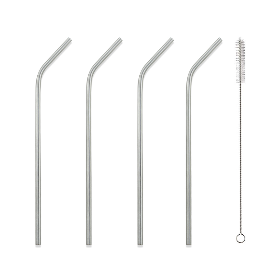 5PCS Stainless Steel Long Reusable Drinking Straws
