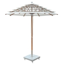 Custom White Luxury Multilayer Outdoor Windproof Beach Umbrella Parasol