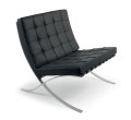 Chaise Barcelone en PU noir