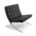 Chaise Barcelone en PU noir