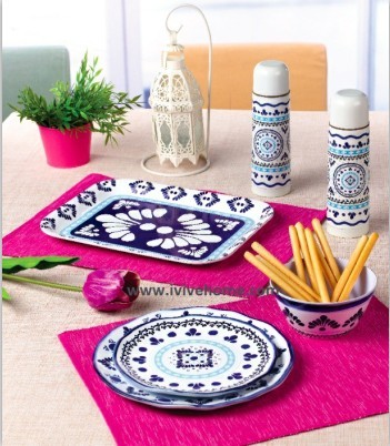 Talavera Melamine Dinnerware Set--AZULEJO