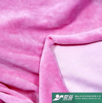 pink plain velour/plain dye velour fabric
