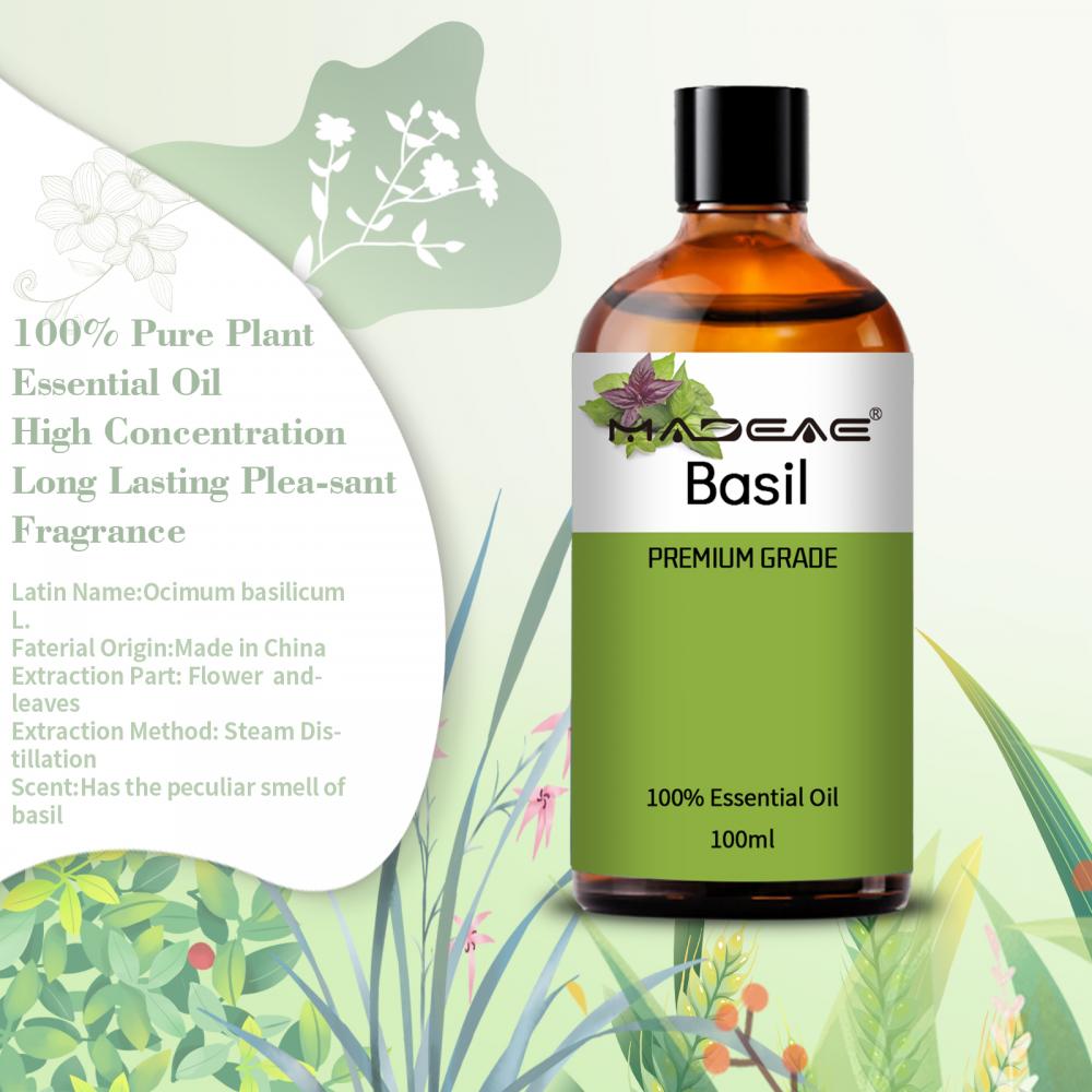 Huile de basilic végétale 100% pure la mieux vendue pour l&#39;huile de massage