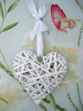 20cm Christmas crafts Wicker hanging heart & white cane hanging heart for wedding