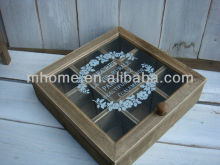 2015 hot sell man-made wooden storage box with glasses