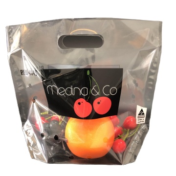 Custom Printed Cherry Bags Fruit Packing Bag Fruit and Vegetable Bag With Vented Zipper Pouch