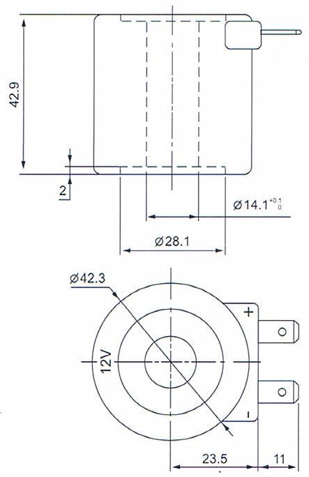 Dimension of BB14142912 Solenoid Coil: