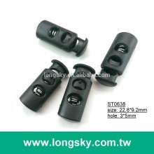 (#ST0638) cord hole 3mm cylinder small mini double hole cord stoppers for coat