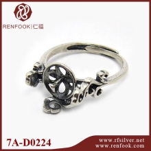 Renfook silver jewelry oxidised plated sterling silver rings for men design