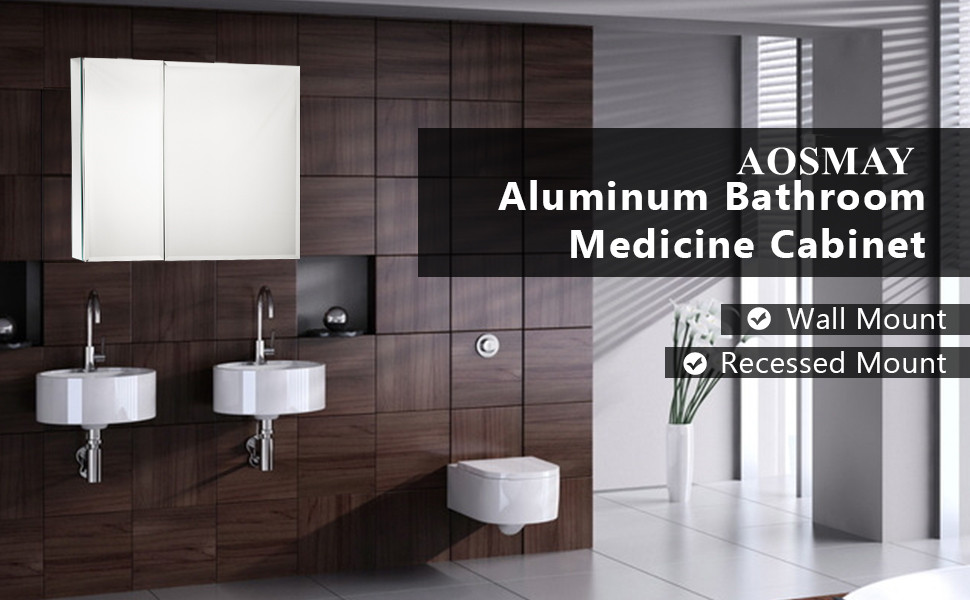 Aluminum Bathroom Mirror Cabinet