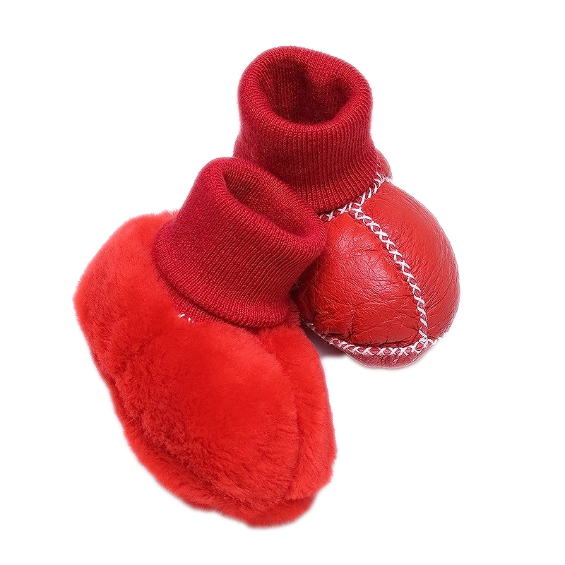 Winter Leather Baby Shoes Boots Infants Warm Shoes Fur Wool Baby Boots