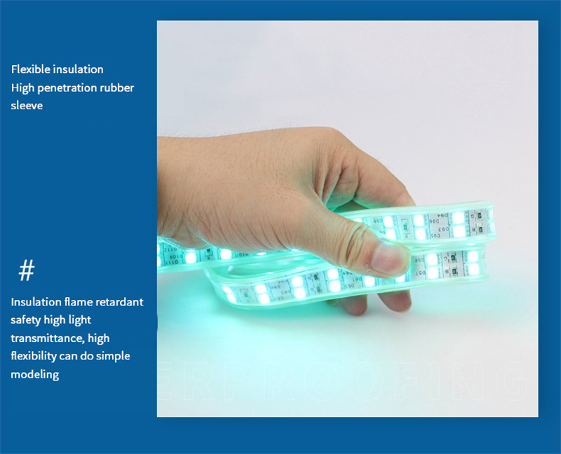 220V IP65 PVC cover SMD 5050 220V RGB led strip 60 72 120 Leds flexible strip light Smart Strip Light
