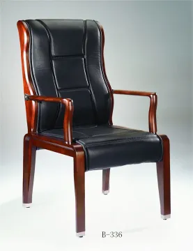 Executive Chair Leather Managerial Chair Wooden Frame Office Chair