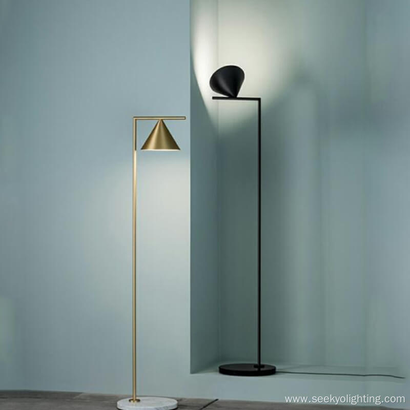 Gold or black lampshade marble base floor lamp
