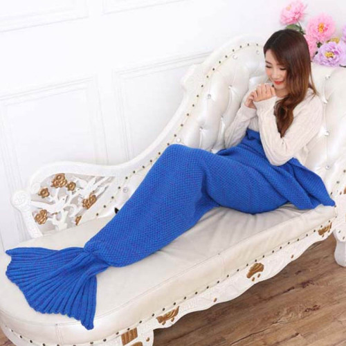 Super Soft Hand Crochet Mermaid Tail Blanket Sofa Blanket