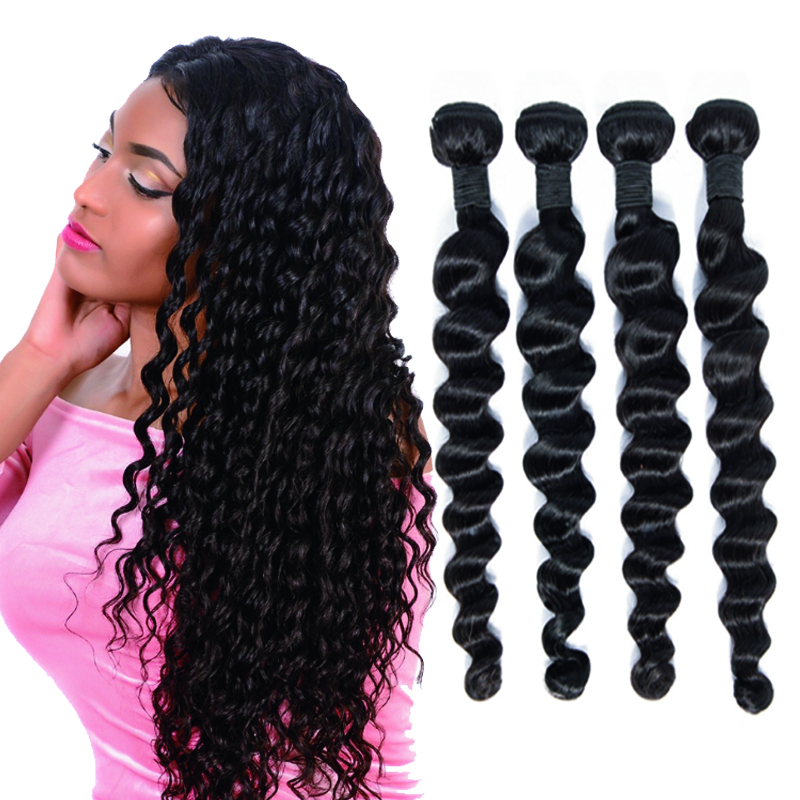 Wholesale Loose Deep Wave Bundles with Lace Frontal Closure,virgin hair cuticle aligned original brazilian human hair