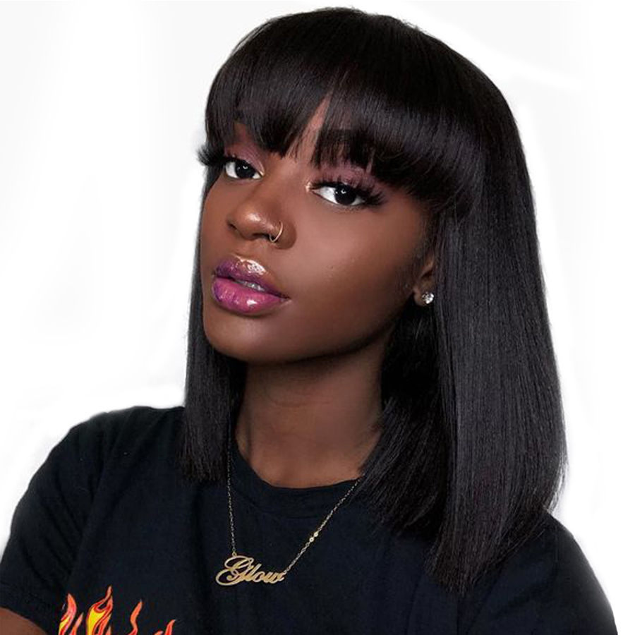 Lace Closure Wigs Brazilian Straight Short Bob Wig Remy Lace Closure Wig For Black Women Human Hair