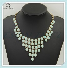 2015 New Designed Glowing Hosale Beads Necklace, Shiny Beads Bib Necklace