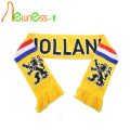 2014 gebreide aangepaste Jacquard voetbal sjaals Soccer sjaal
