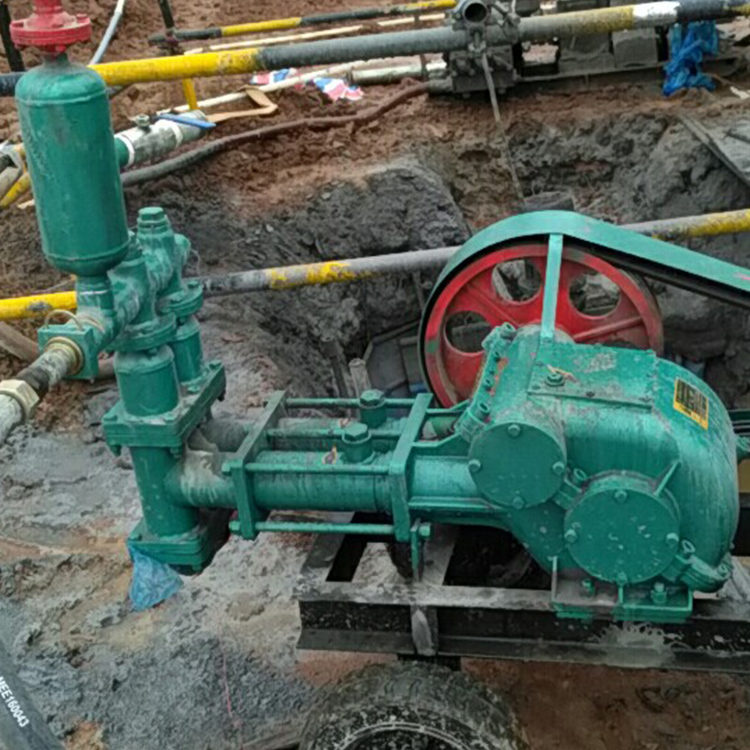Horizontal double cylinder reciprocating double action piston slurry pump for drilling machine