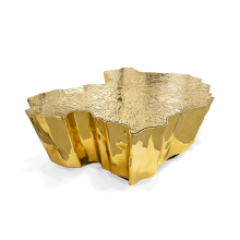 Furnistyle Luxury Unique Central Table - Eden Gold Stainless Steel Tree Trunk Coffee Table