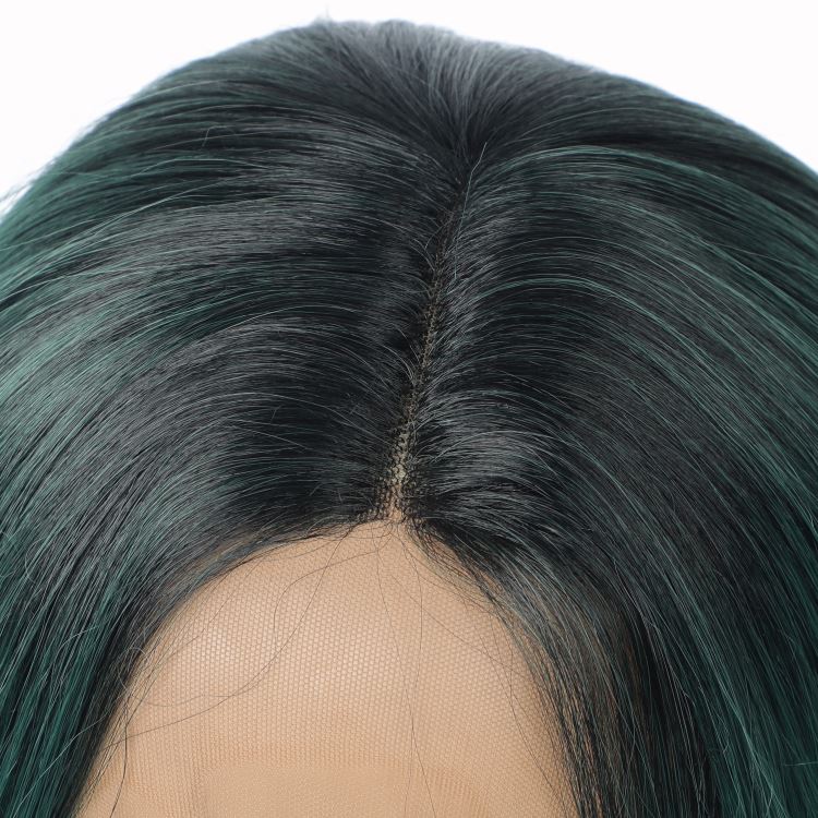 Wholesale vendors green straight premium fiber closure wigs blend cheap lowest price bob short synthetic wigs