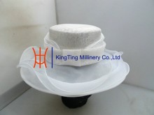 Pure White And Red Sinamay Church Hat Body / Hat Base