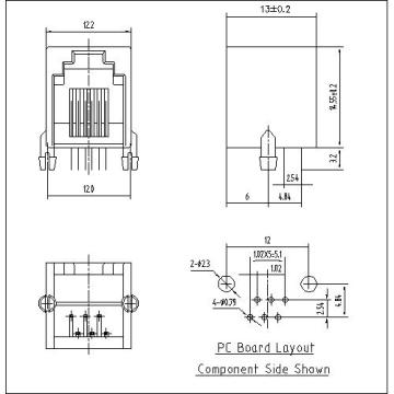 RJ11 Jack Side Entry,Full Plastic,Without Panel