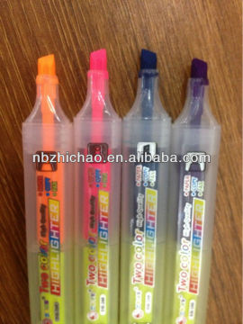 [factory directly sell] Twin tip transparent highlighter pen set