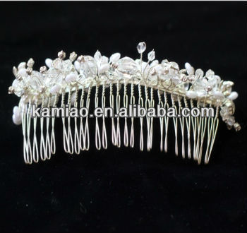handmade 2015 pearl hair comb bride and groom wedding accessories bride