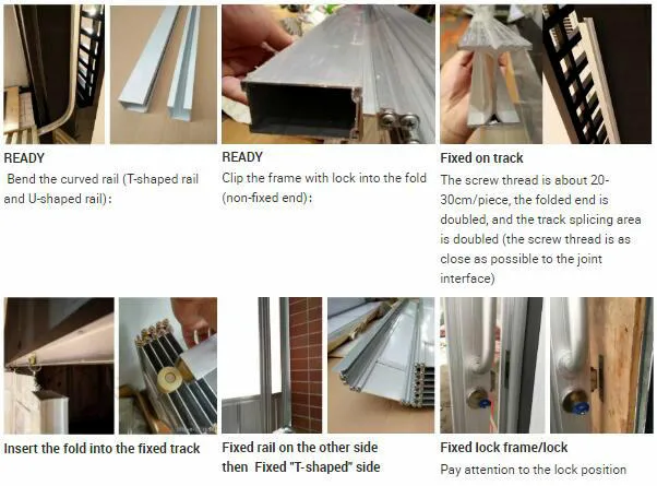 Factory Cheap Price Clear Plastic Accordion Sliding Doors Commercial Transparent Polycarbonate Slat Aluminium Frame Security Folding Door