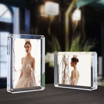 Magnetic Acrylic Picture Frame - Personalized Thick Clear Plastic Photo Frame