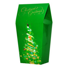 Green Holiday Gift Gamble Packing Box with Fantastic Sparkle Christmas Tree
