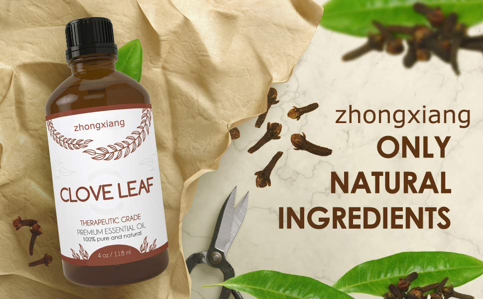 Pure natural clove leaf essential oil for teeth