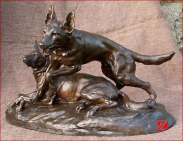 lover bronze animal wolf statue